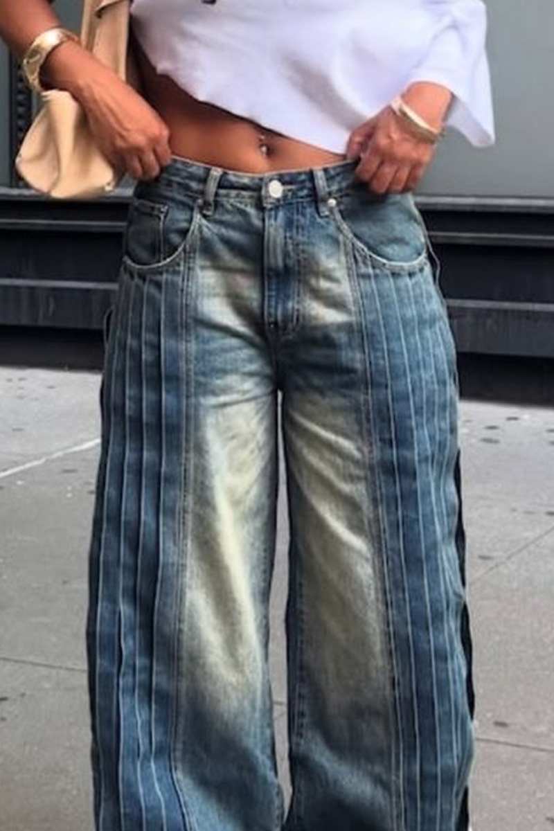 Ladies' Hot Selling Casual Spring/Summer Washed Straight Leg Jeans