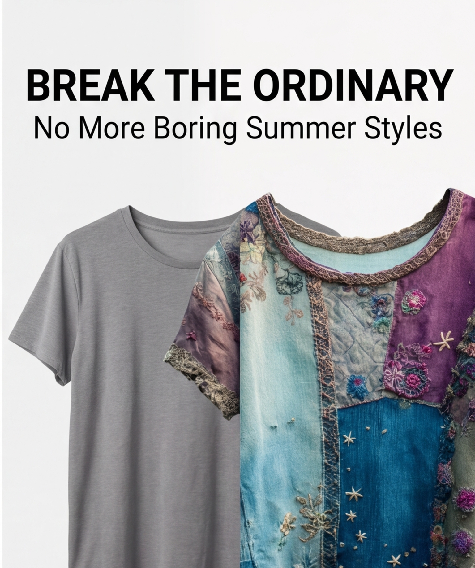 Spring/Summer Cotton Linen Denim Color Block Top5091