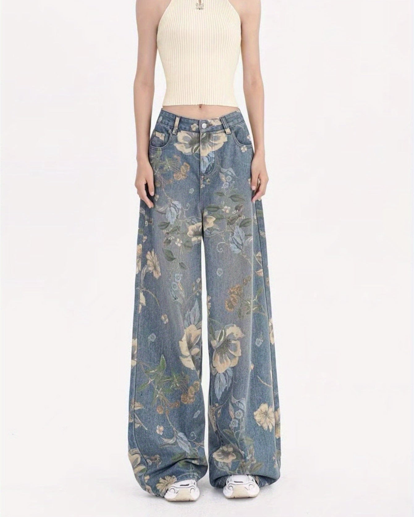 Flvsun-Denim Jeans for Women Wide Leg Jeans High Waist Baggy Jeans for Women Loose Boyfriends Jeans Denim Pants Y2K 90S