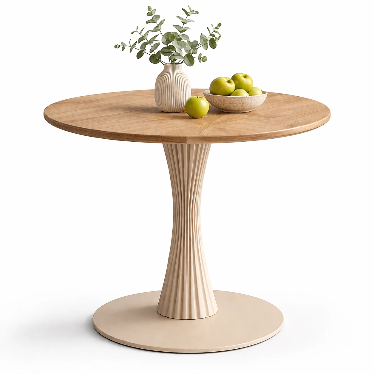 Runder Esstisch Design Struktur Beige