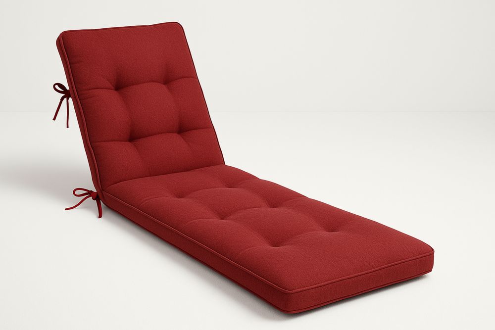 Almofada de Espreguiçadeira Vermelha Poliester 190x60x10(C×A×L)cm