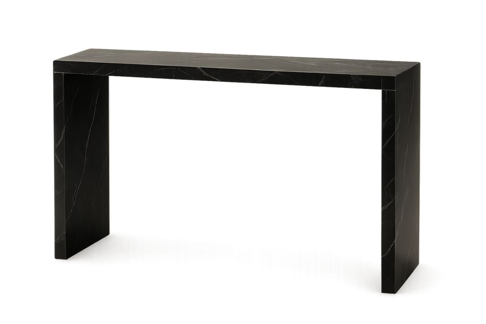 Consola Preta em MDF com Padrão Mármore 120x30x75(C×L×A) cm