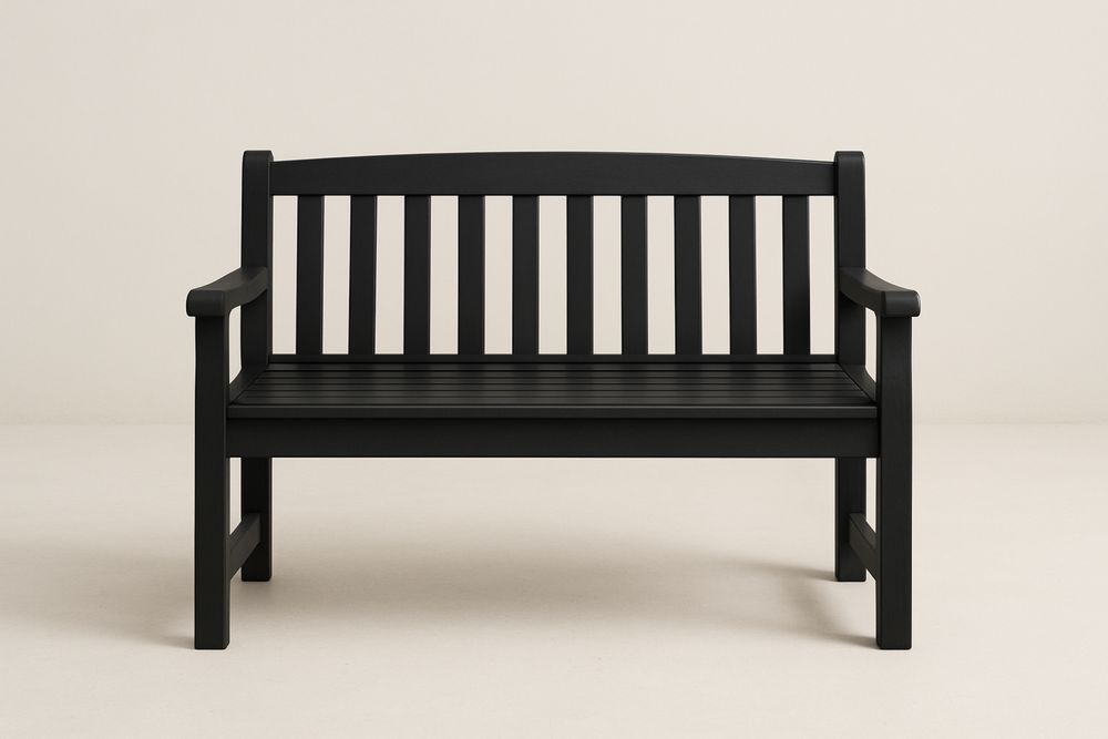 Banco de Jardim em Madeira de eucalipto Preto 120cm x 60cm x 90cm(C×L×A)