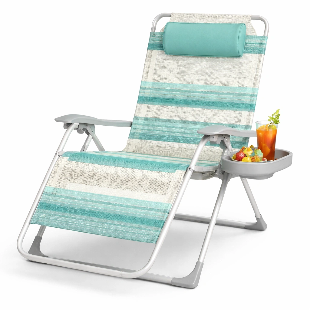 Liegestuhl faltbar mit Ablage