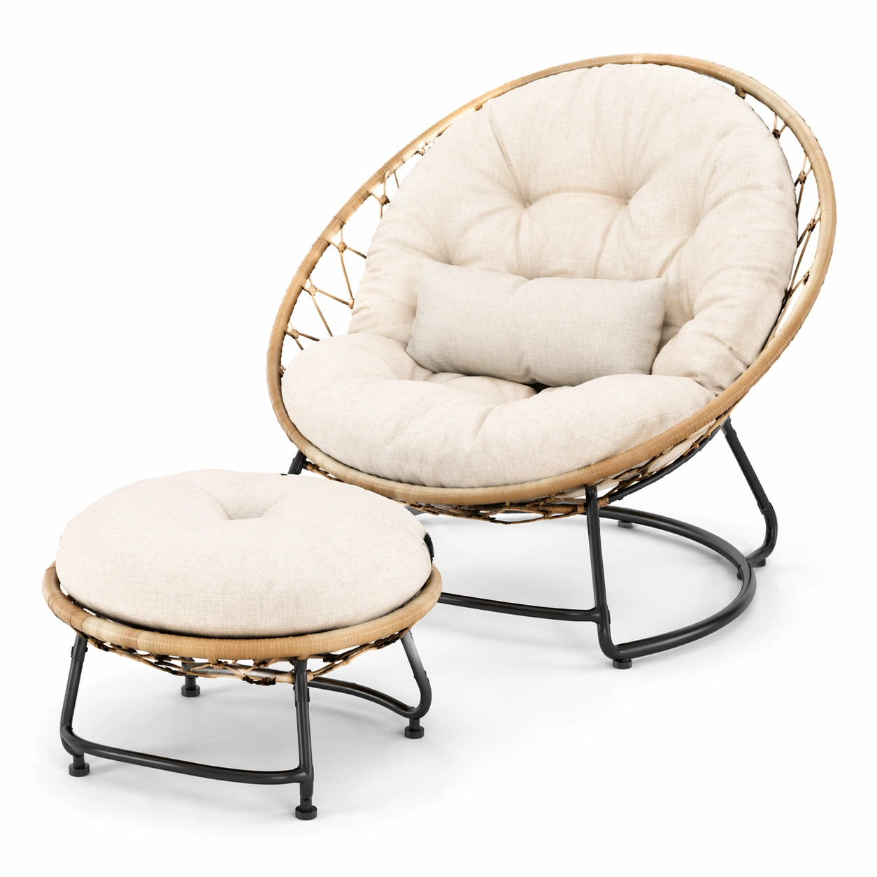 Loungesessel mit Hocker rund