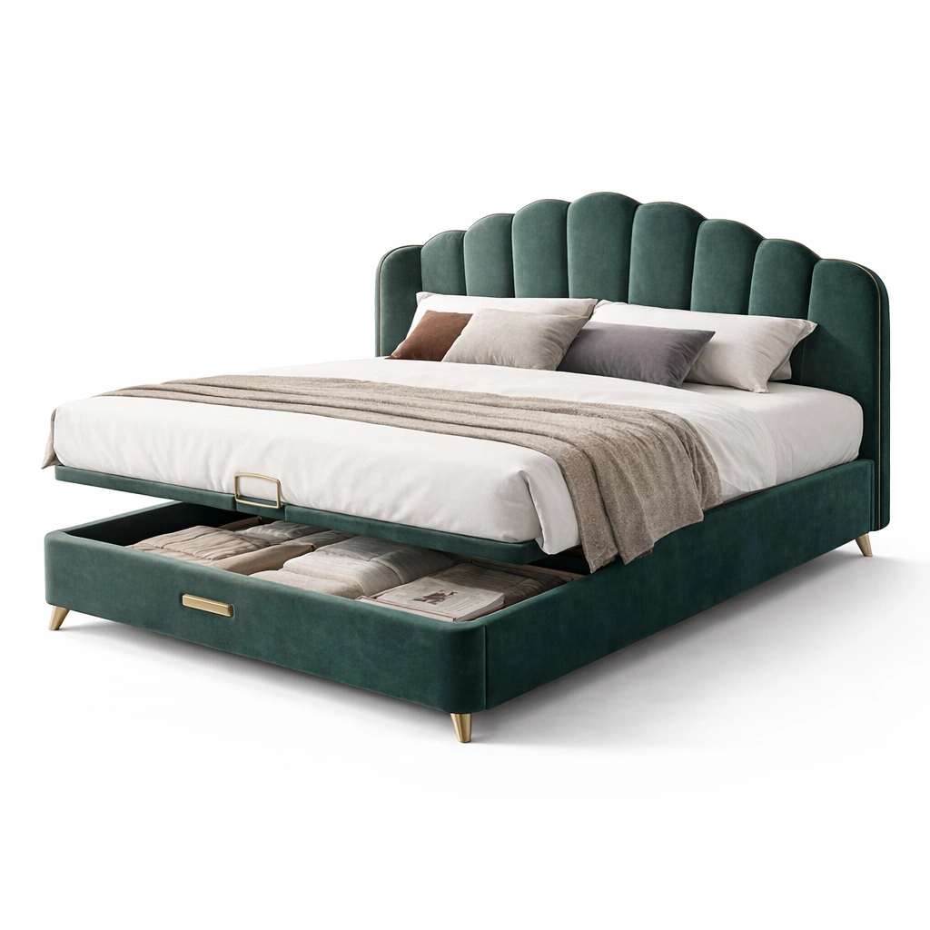 Polsterbett mit Stauraum