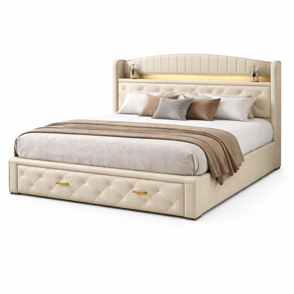 Polsterbett klassisch mit Kopfteil