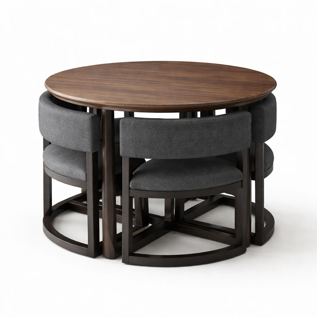 Esstisch Set rund mit Stuehlen