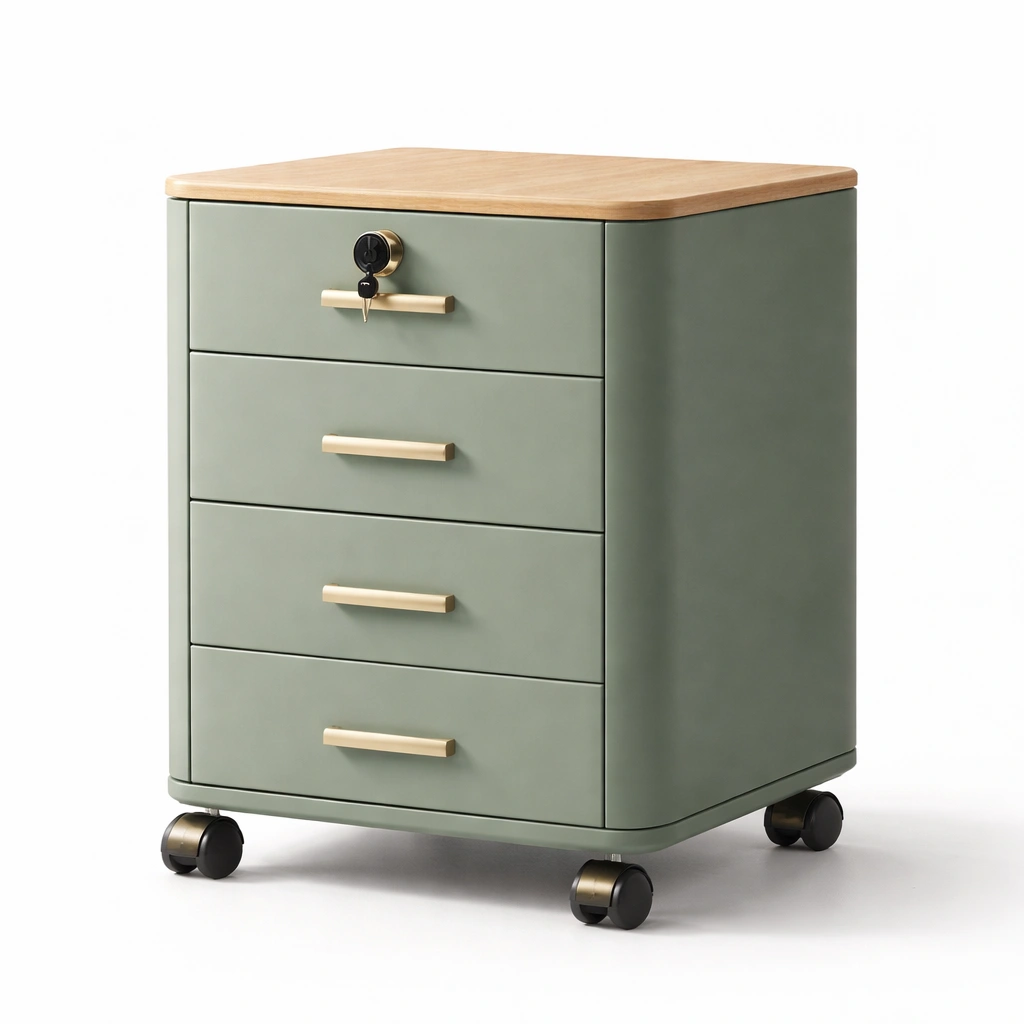 Rollcontainer mit Schubladen und Schloss