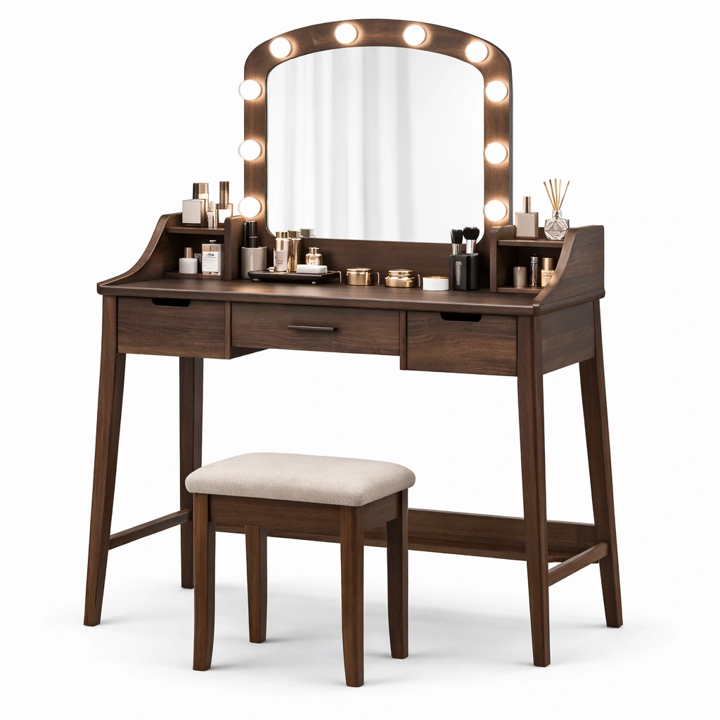 Schminktisch Holz mit Spiegel