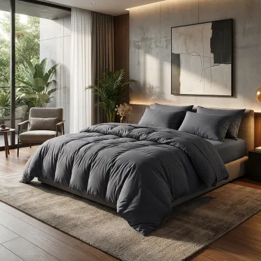 czarna poszwa na kołdrę