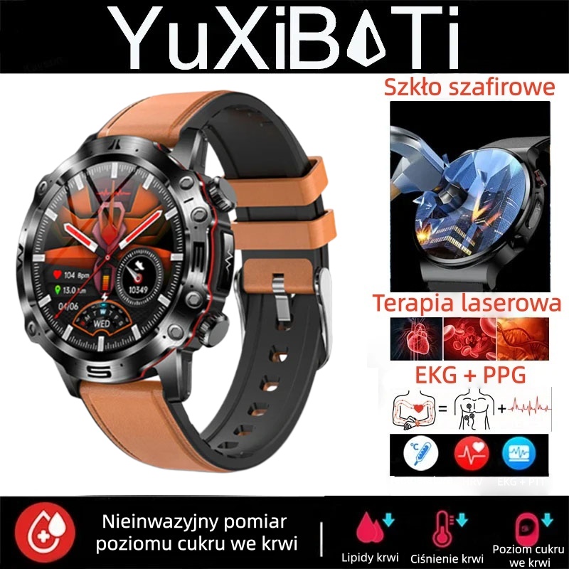 ✨Diagnostyczny smartwatch z obsługą sztucznej inteligencji – model 2026, pomiar lipidów we krwi, ⌚