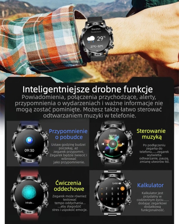 ✨Diagnostyczny smartwatch z obsługą sztucznej inteligencji – model 2026, pomiar lipidów we krwi, ⌚