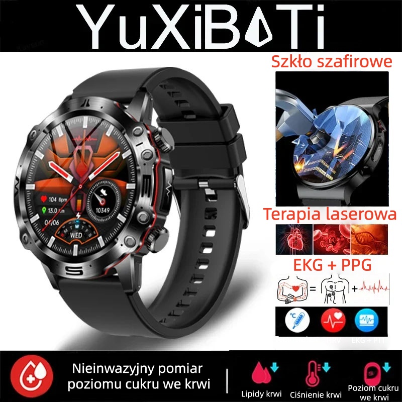 ✨Diagnostyczny smartwatch z obsługą sztucznej inteligencji – model 2026, pomiar lipidów we krwi, ⌚