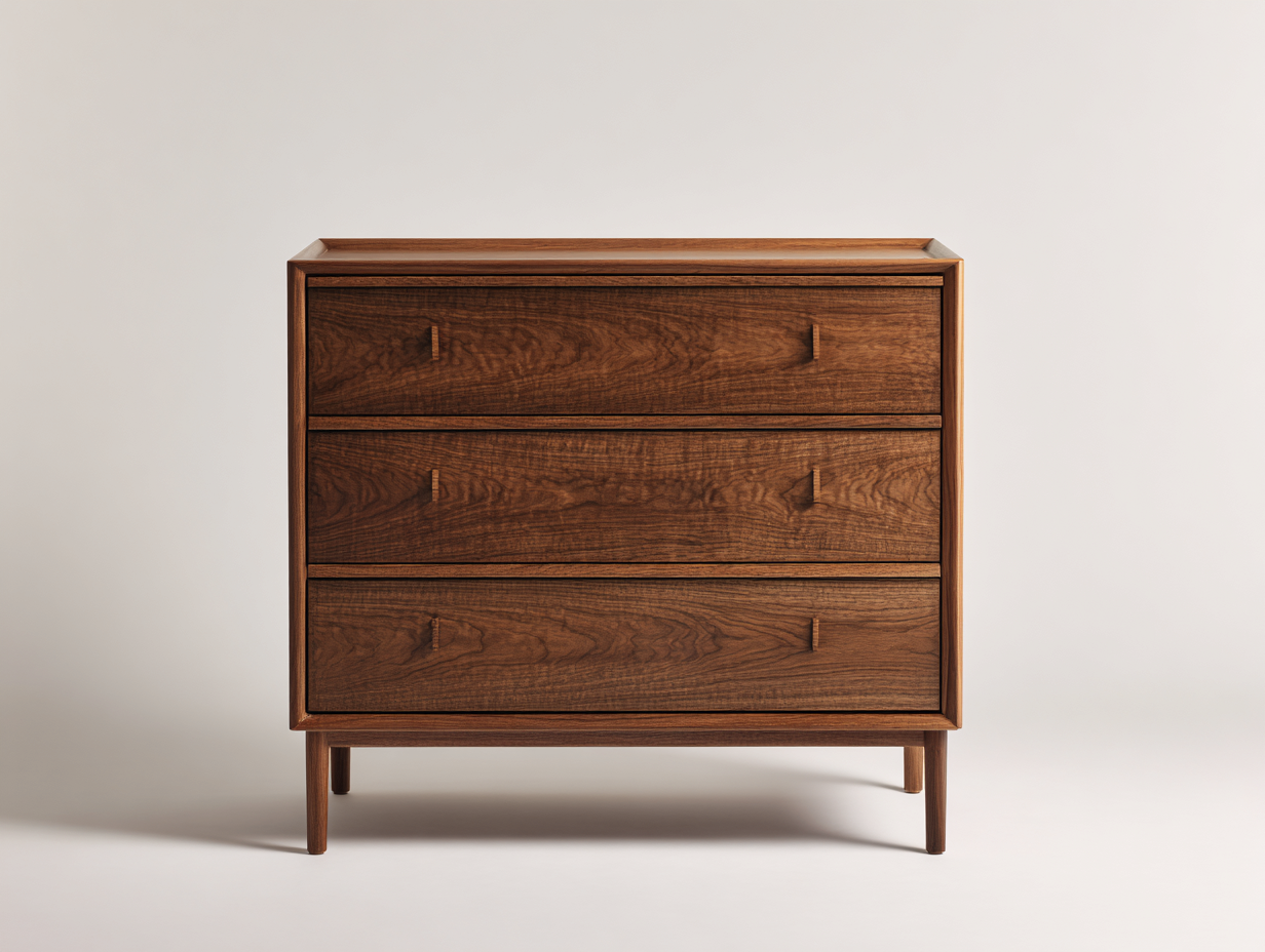 Cassettiera-Legno massello-110x46x82 cm-Noce-Stile moderno-Palaraspace