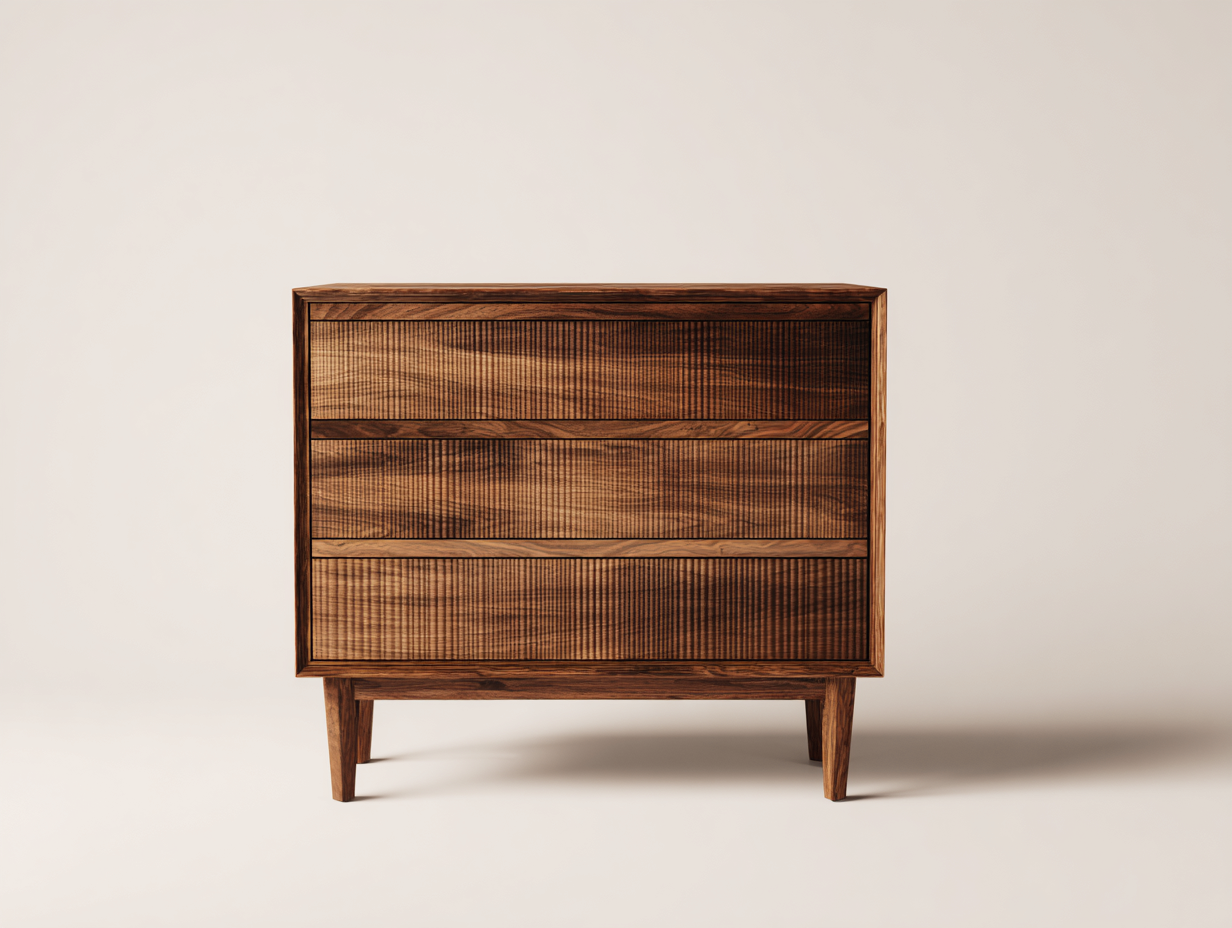 Cassettiera-Legno massello-104x44x88 cm-Noce-Stile moderno-Palaraspace