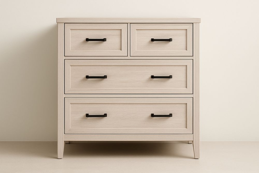 Cômoda Madeira de Carvalho com 4 Gavetas Carvalho Claro-Cozechez