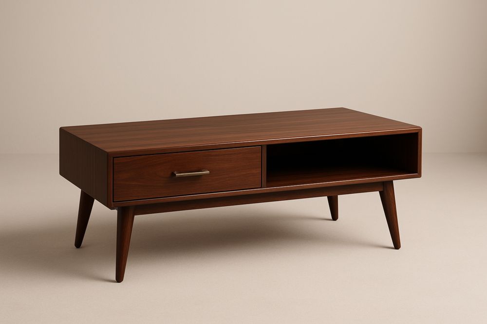 Mesa de Centro em Madeira com Gaveta 120x50x45(C×L×A) cm-Cozechez