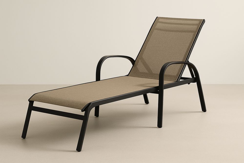 Espreguiçadeira de Jardim em Alumínio e Tela Castanha-Cozechez