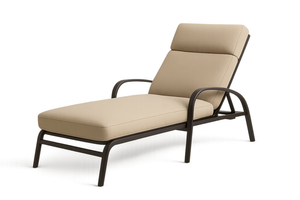 Espreguiçadeira de Alumínio com Tecido poliéster Bege 200x75x90(C×L×A)cm-Cozechez