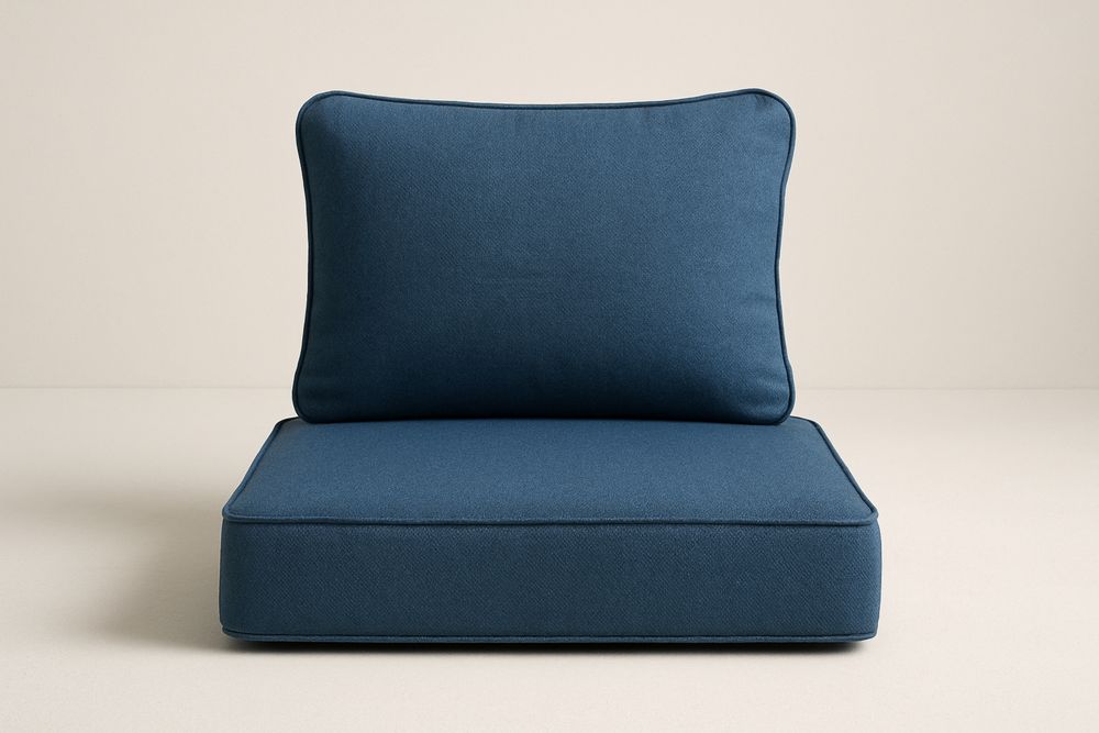 Almofada Assento com Encosto Azul Poliéster-Cozechez