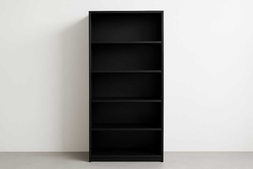 Estante de Livros de MDF Preto com 5 Prateleiras 180x80x30(A×L×P) cm-Cozechez