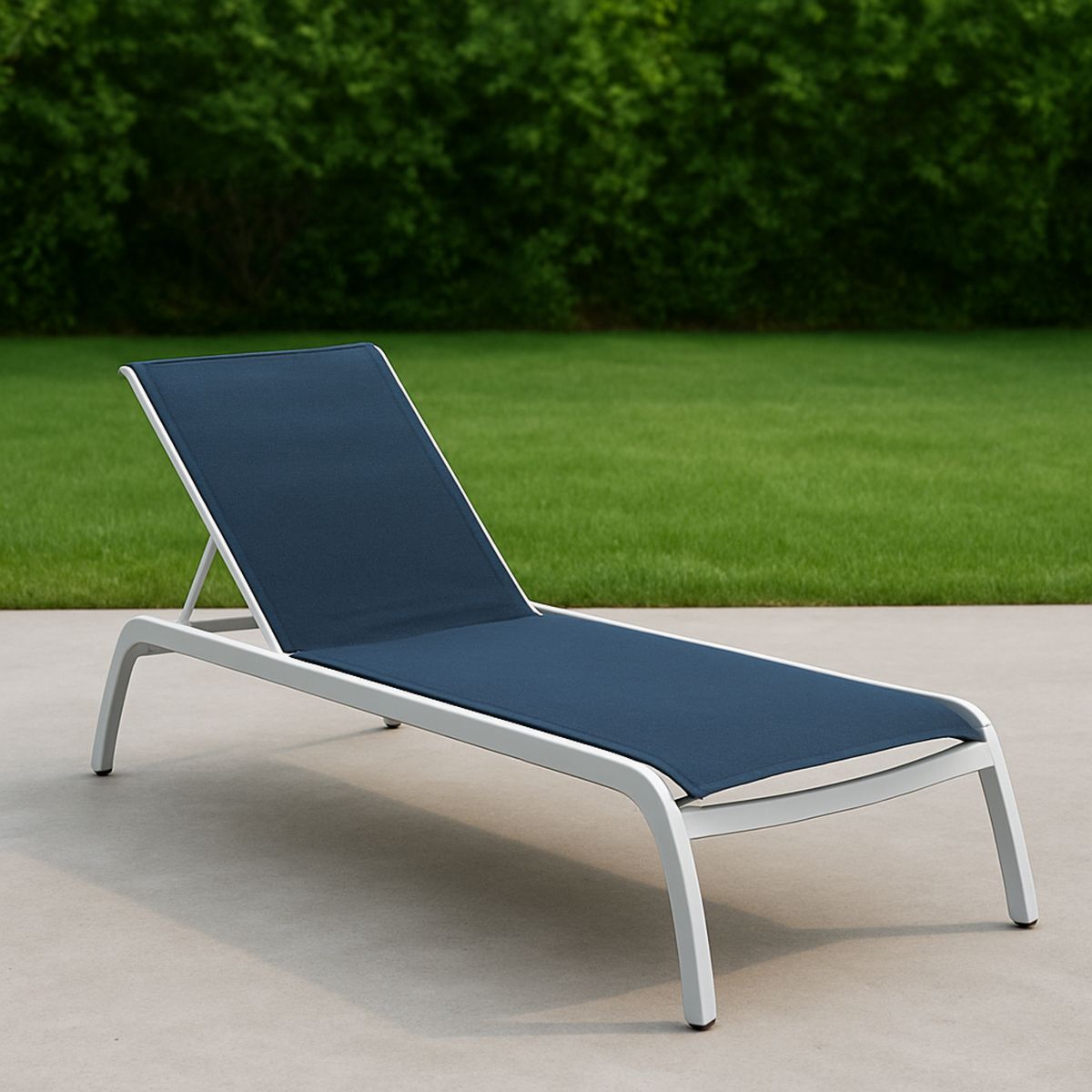 Alumínium Napozóágy Kék Szövet 200x70x35 cm