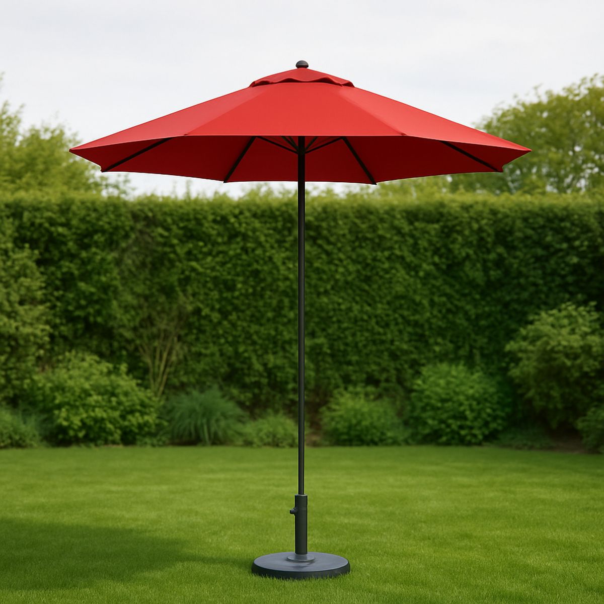 Kerti napernyő piros poliészter fém alap 2.5m