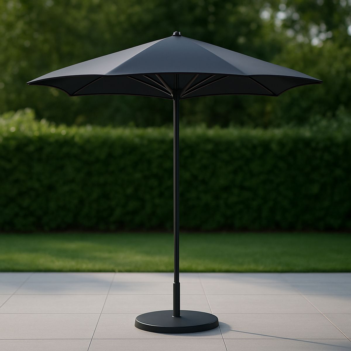 Kerti napernyő fekete kerek 250 cm alumínium poliészter