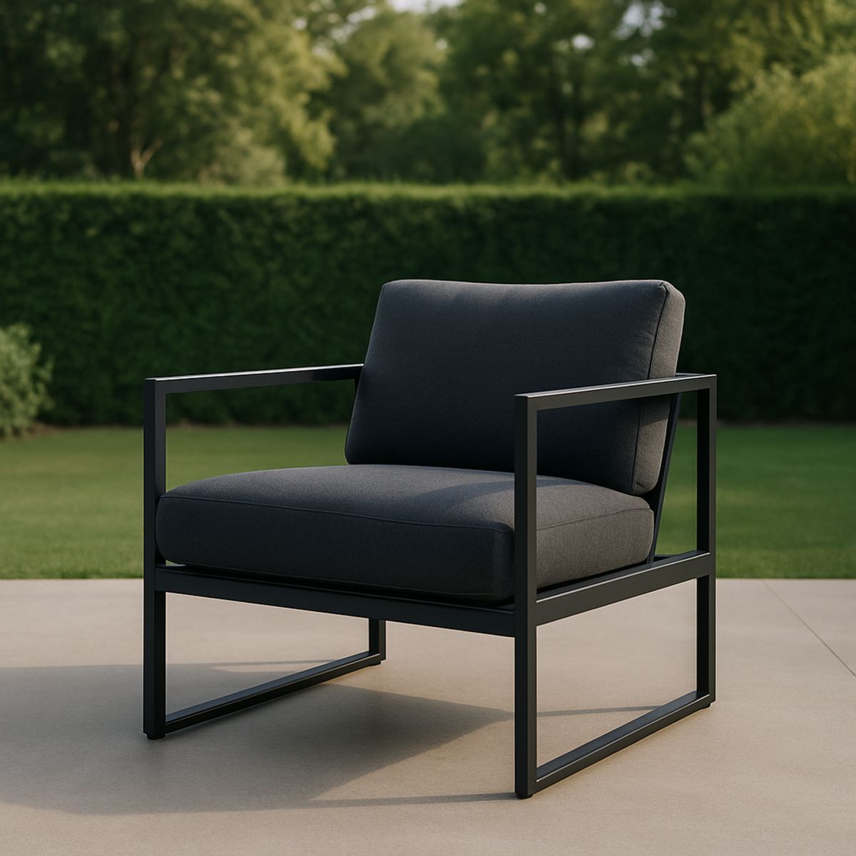 Kerti Fotel Alumínium Keret Szövet Párnázattal 85x75x80 cm