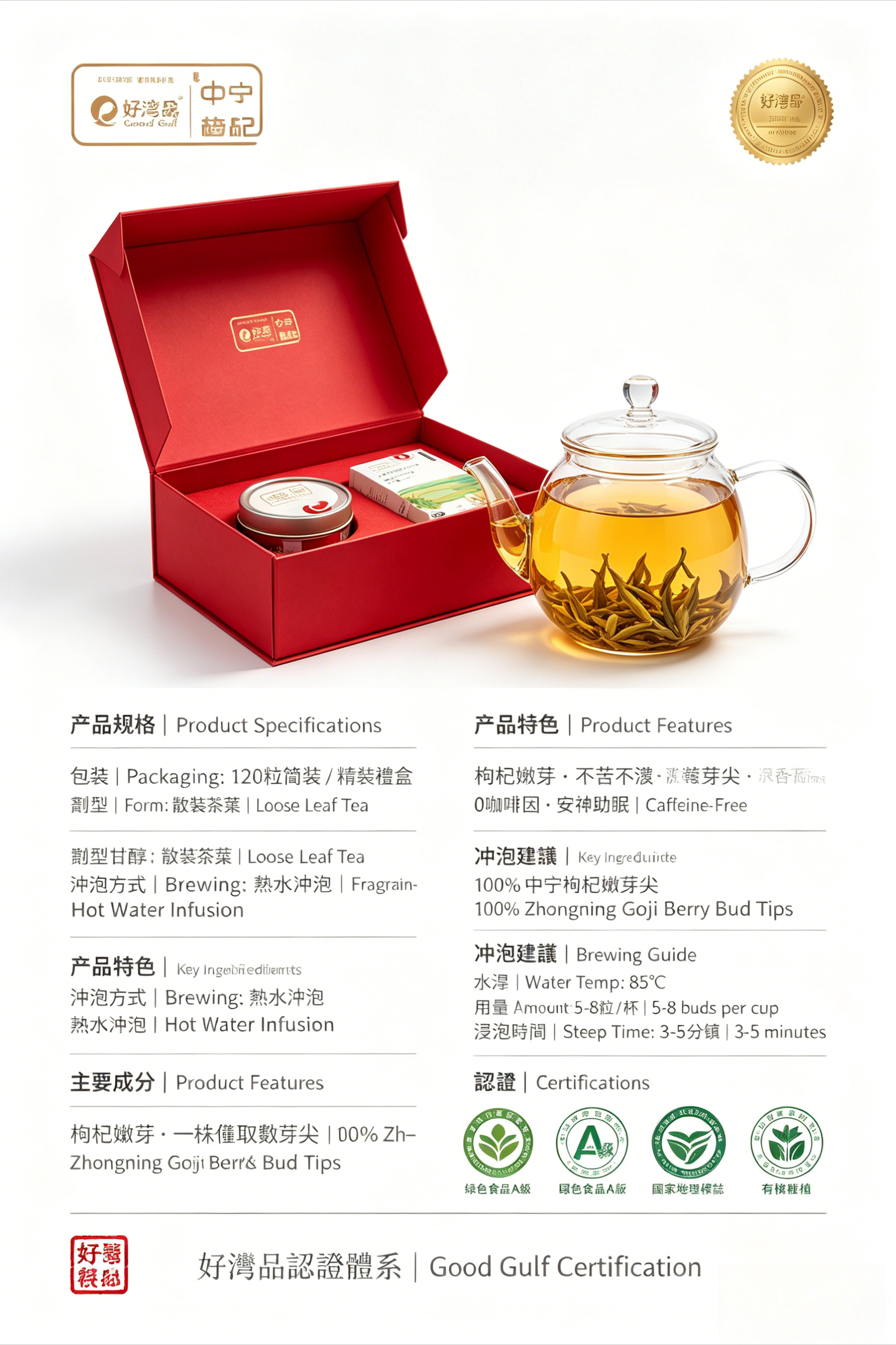 Qizhicang Wolfberry Fruit Tea – Green Food · Geographical Indication 