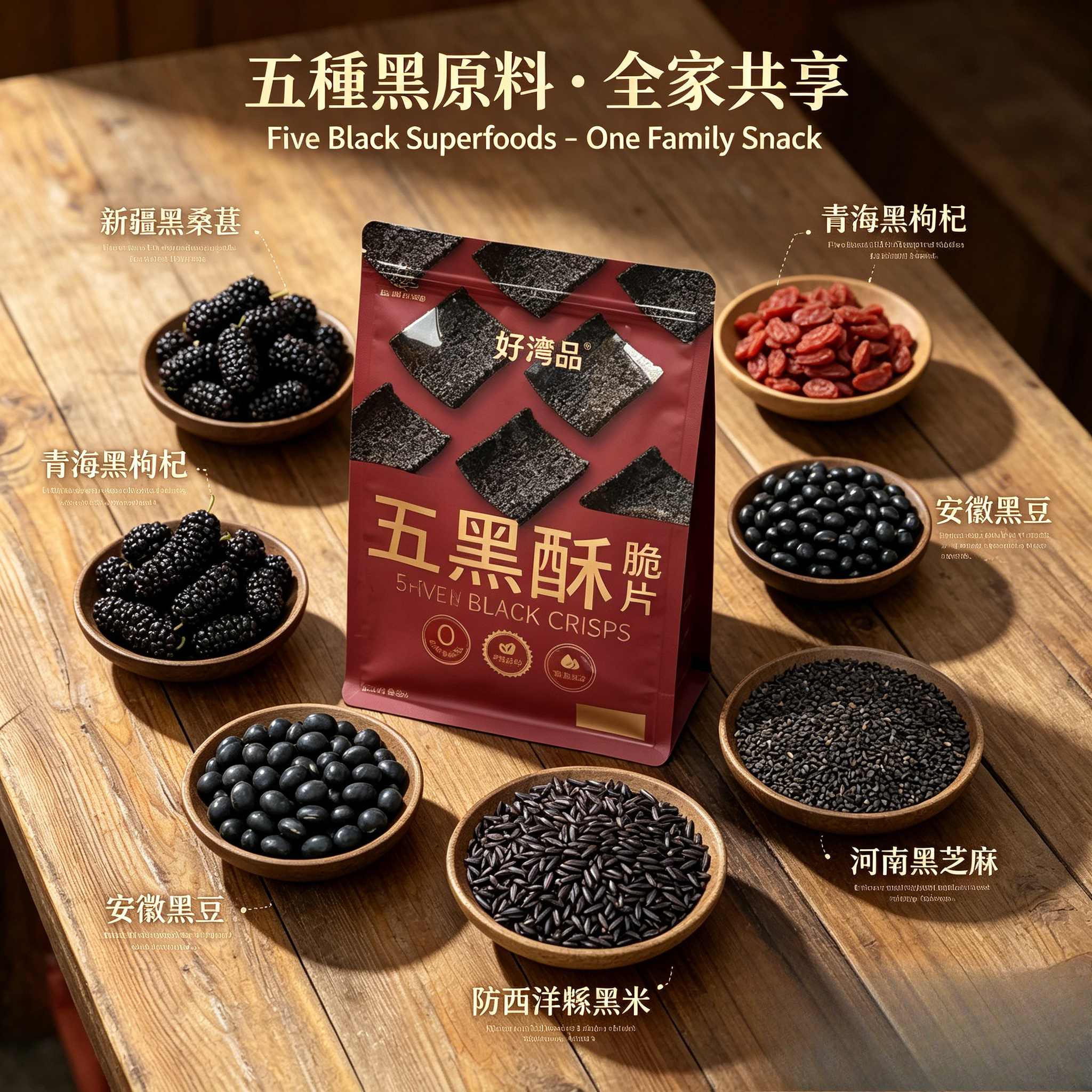 Five Black Crisp – Ancient Chinese Superfood Fusion for All Ages