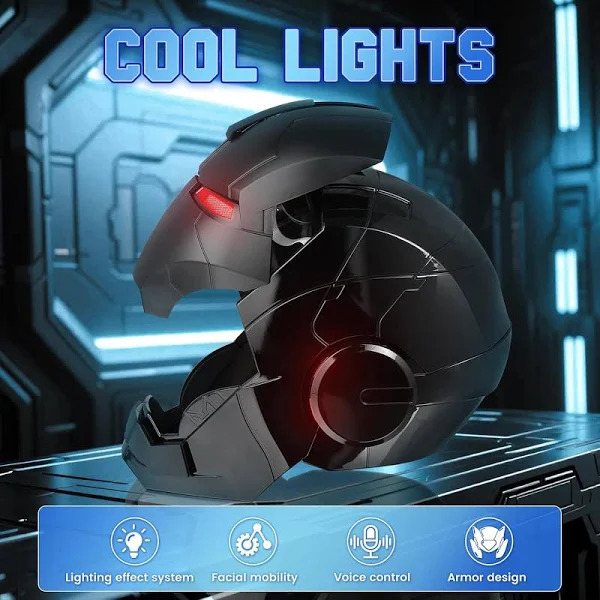 [NEW]Avengers War Machine Iron Man Helmet Mk5 Full Black touch/voice/remote control