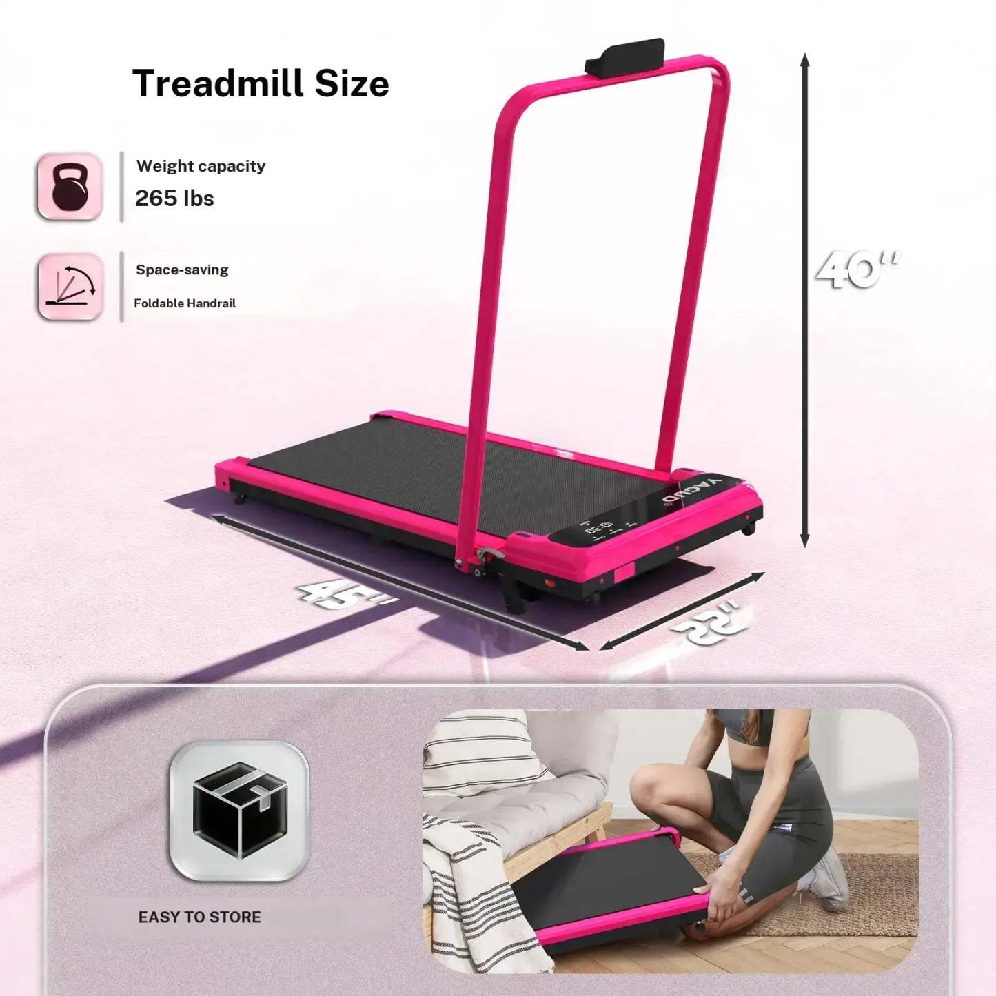 Foldable Adjustable Incline Fitness Platform - 265lbs Capacity, Dual Shock Absorption & Low Noise