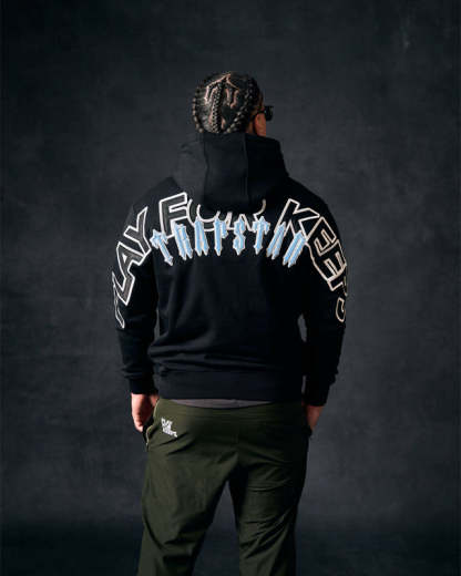PFK x Trapstar Irongate Hoodie Black/Cool Blue