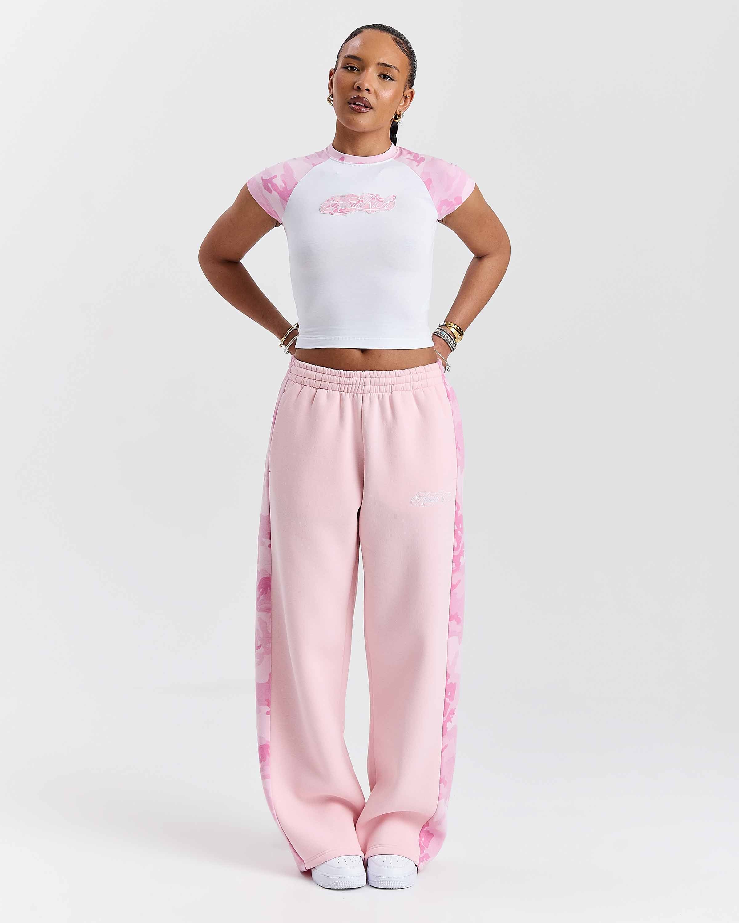 Field Fitted Tee - White/Pink Camo