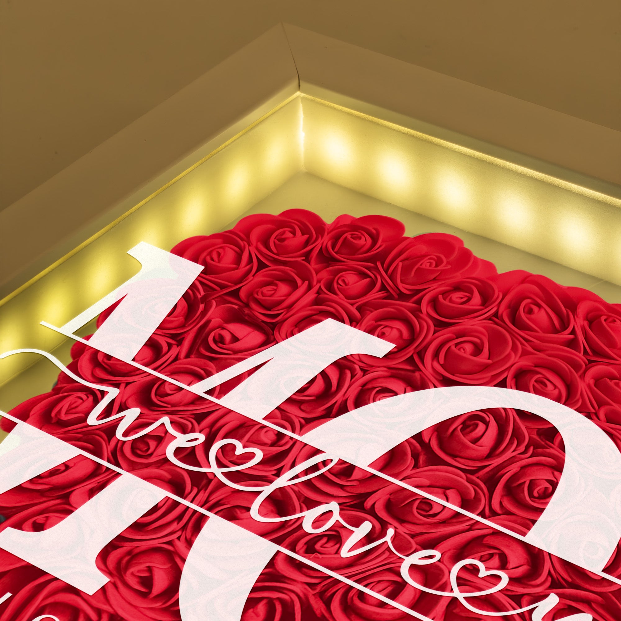 Mother's Day Gifts, We Love You Mom - Personalized Flower Shadow Box With LED Light