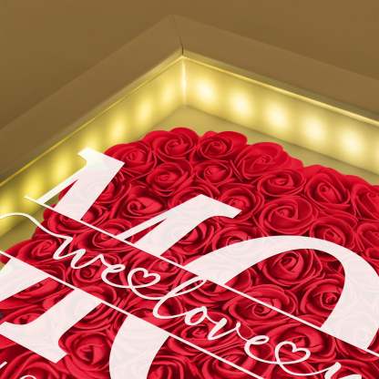 Mother's Day Gifts, We Love You Mom - Personalized Flower Shadow Box With LED Light