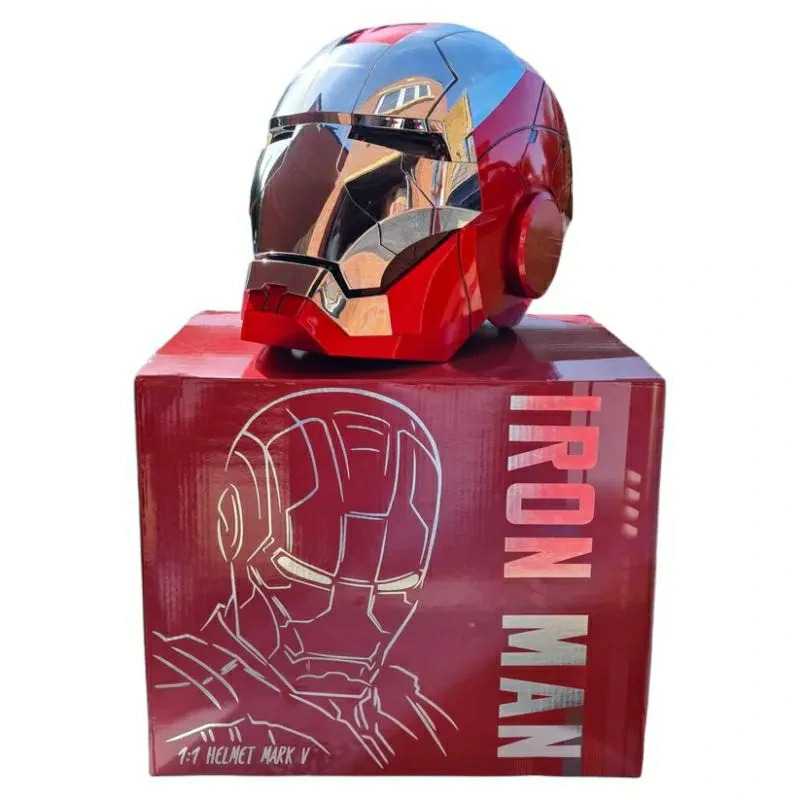 [NEW] Iron Man MK5 Helmet – Silver Red Edition | Voice Control + Remote + Touch Activated Electronic Mask, 1:1 Wearable Collectible