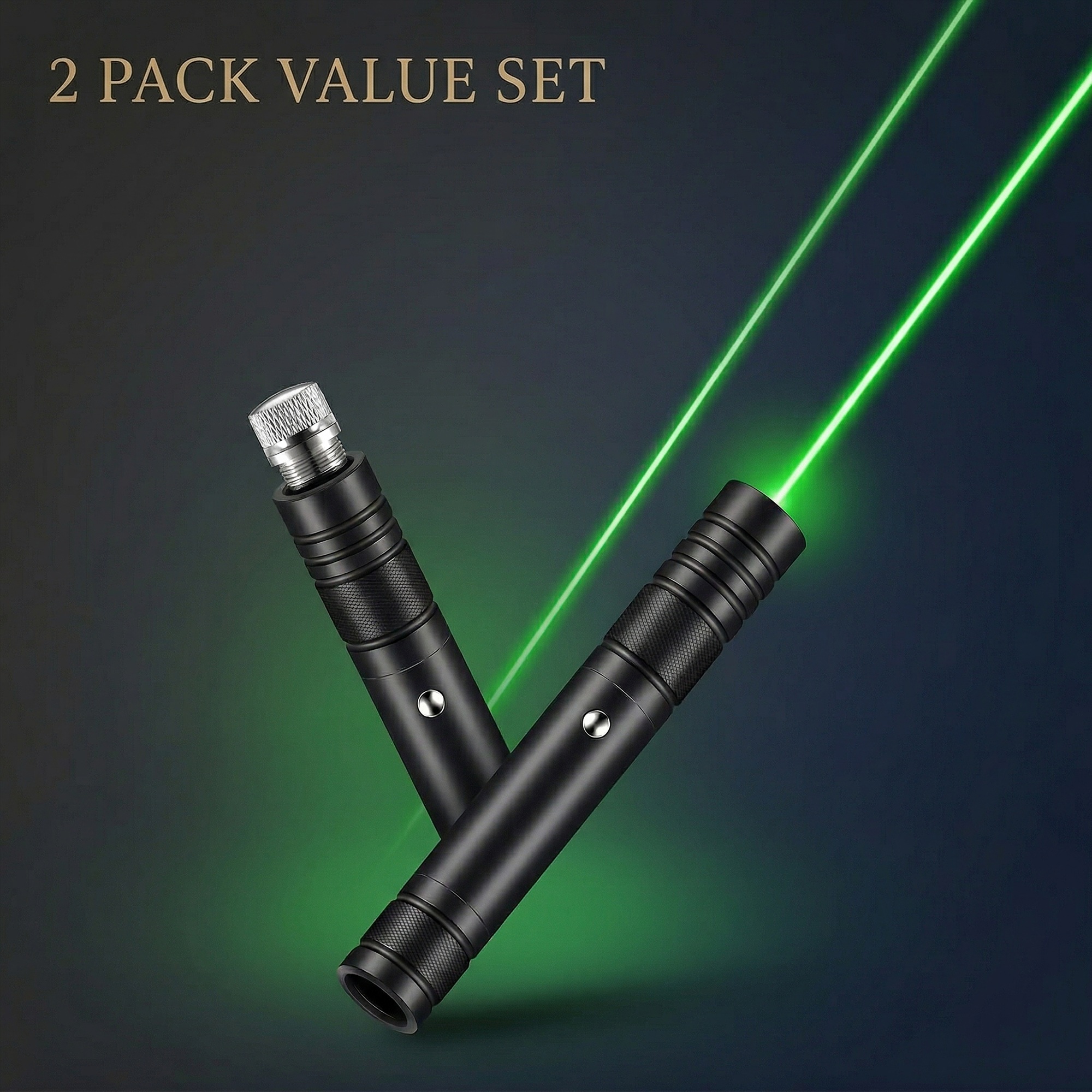 2 Pack High Power Green Laser Pointer with USB Rechargeable