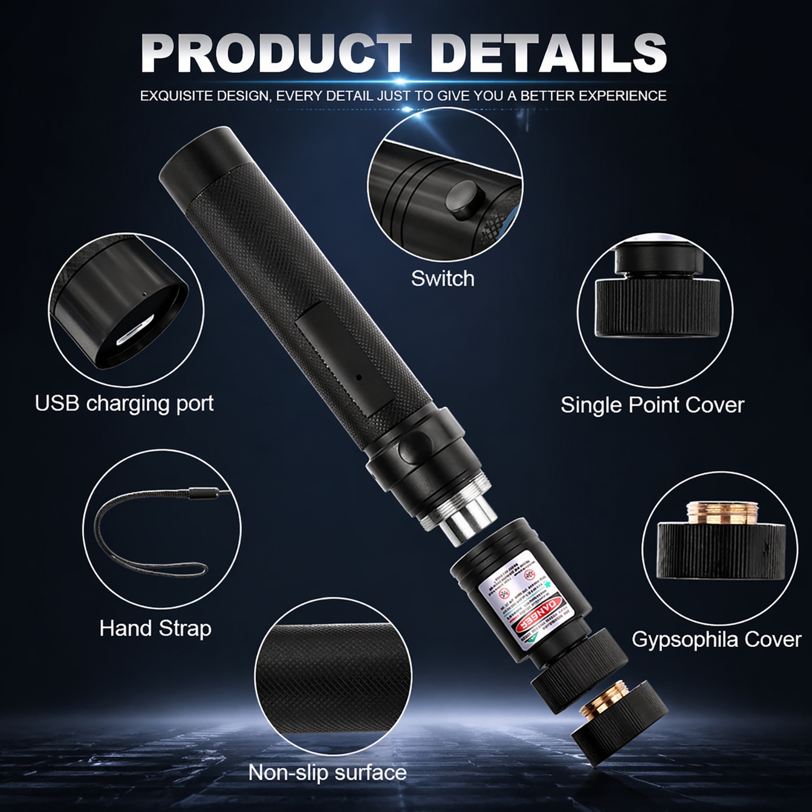 Rechargeable Red Laser Pointer 650nm