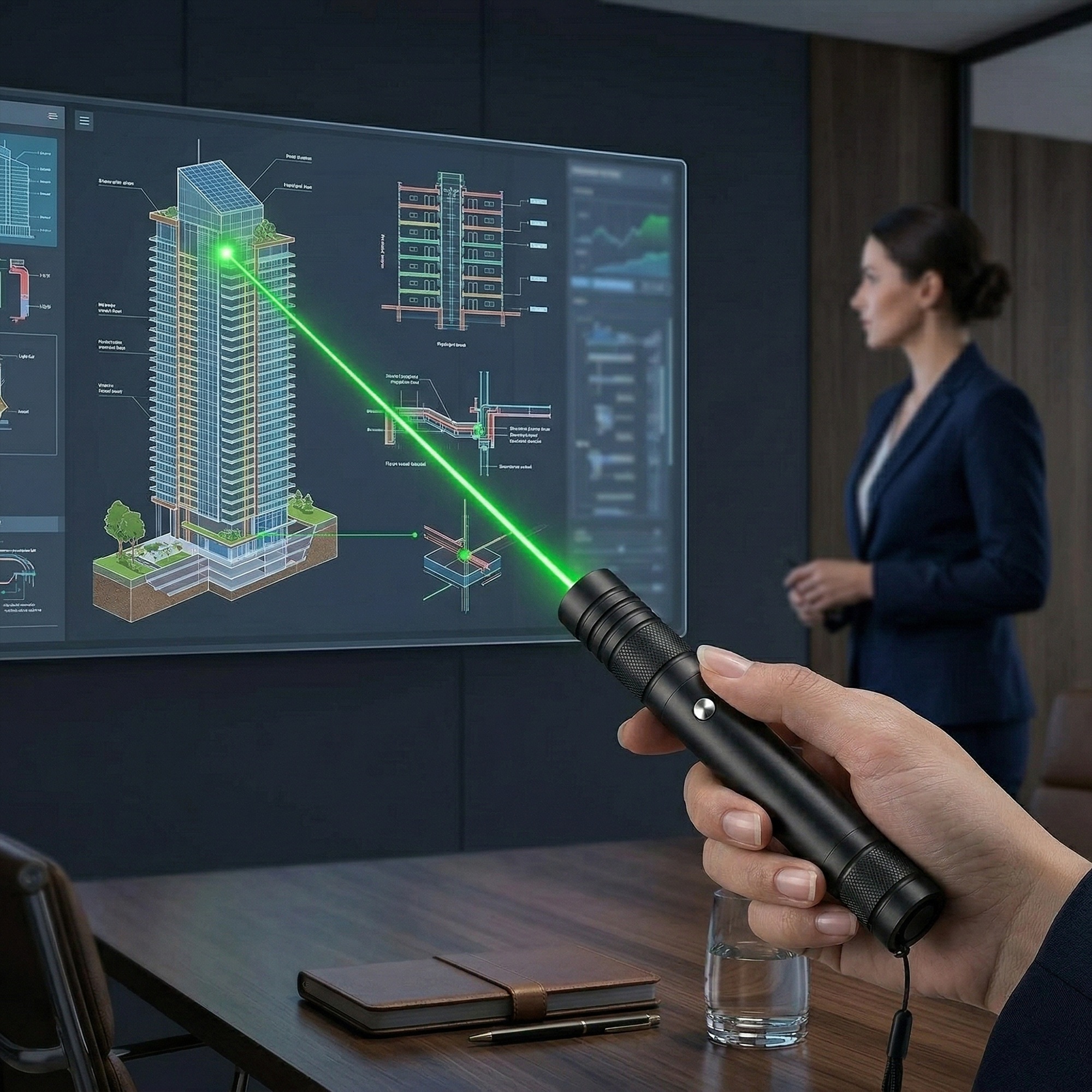 2 Pack High Power Green Laser Pointer with USB Rechargeable