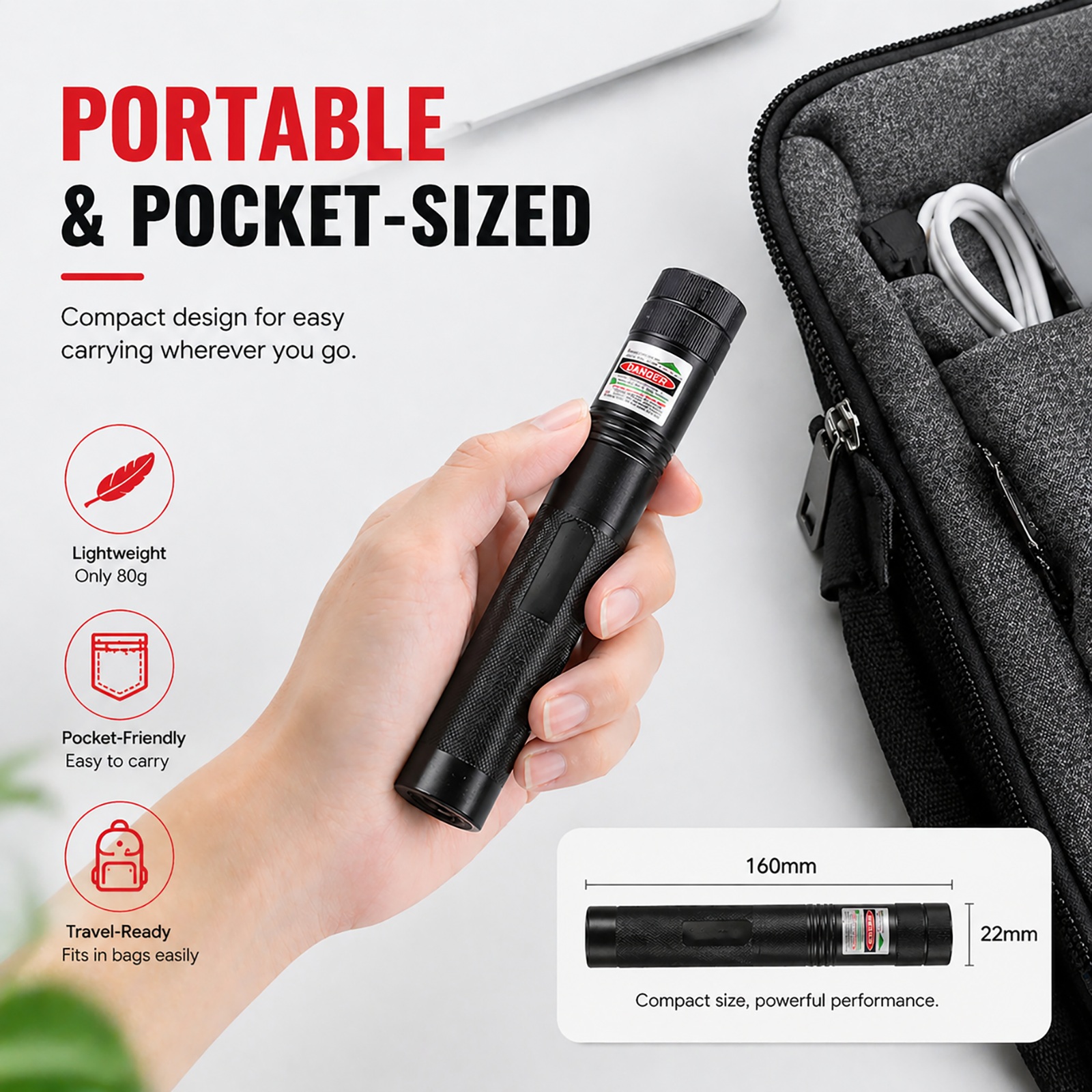 Precision Red Laser with Safety Lock Design
