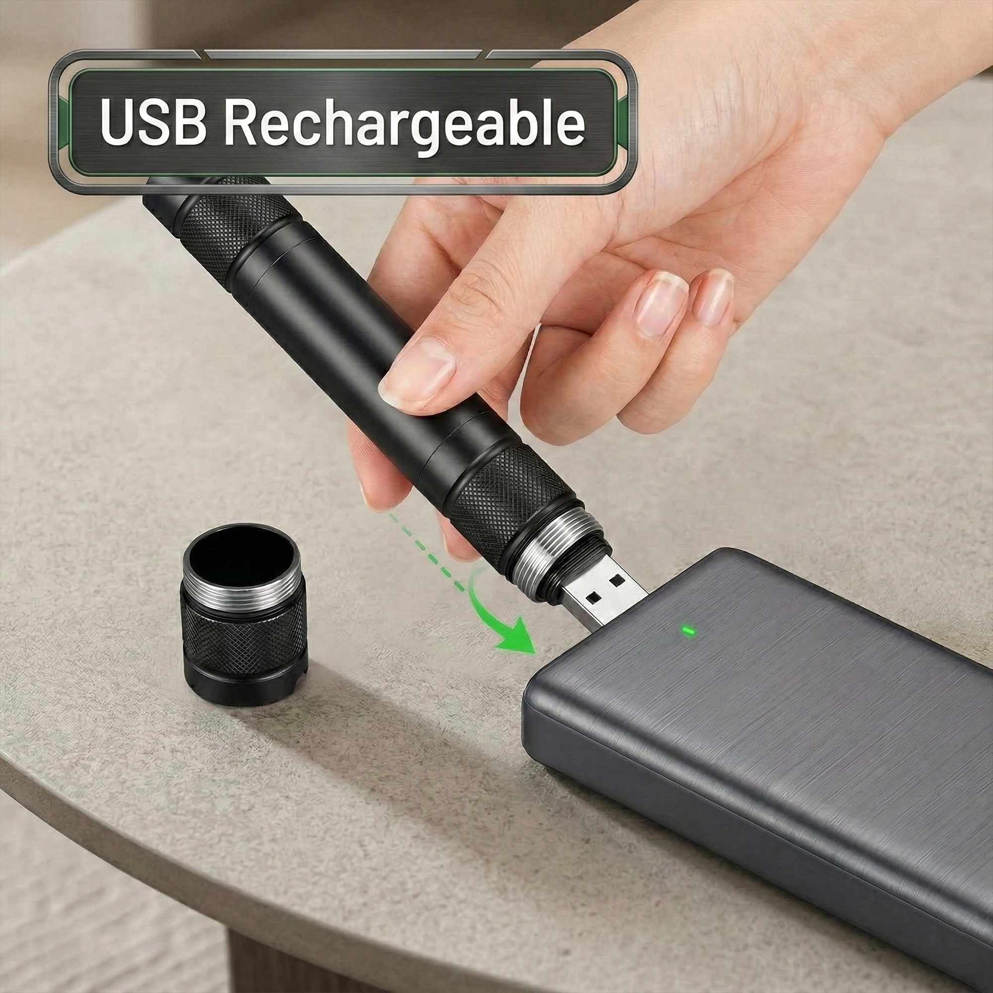 2 Pack High Power Green Laser Pointer with USB Rechargeable