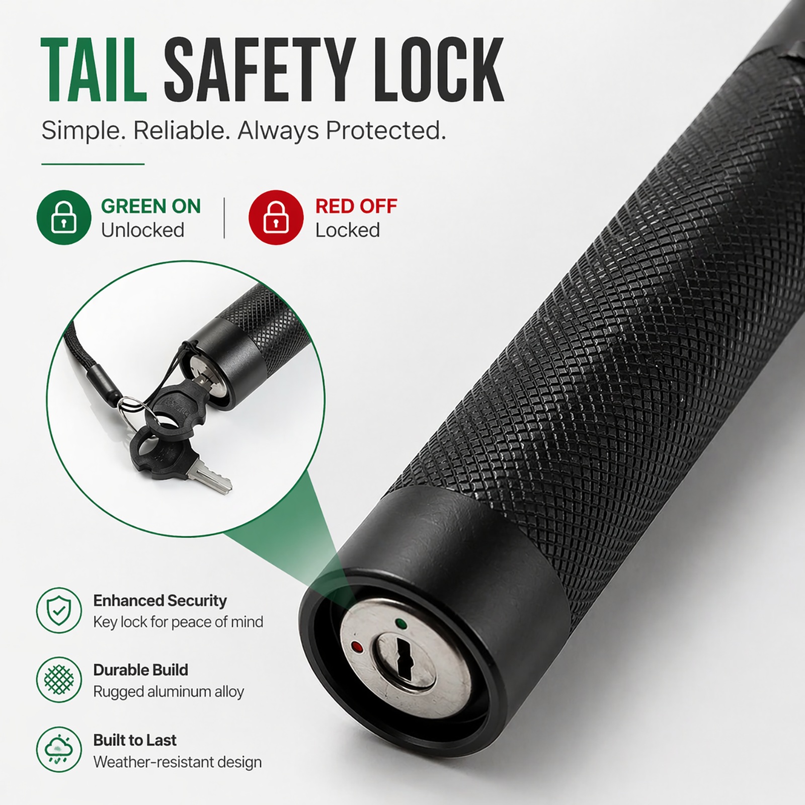 Precision Green Laser with Safety Lock Design