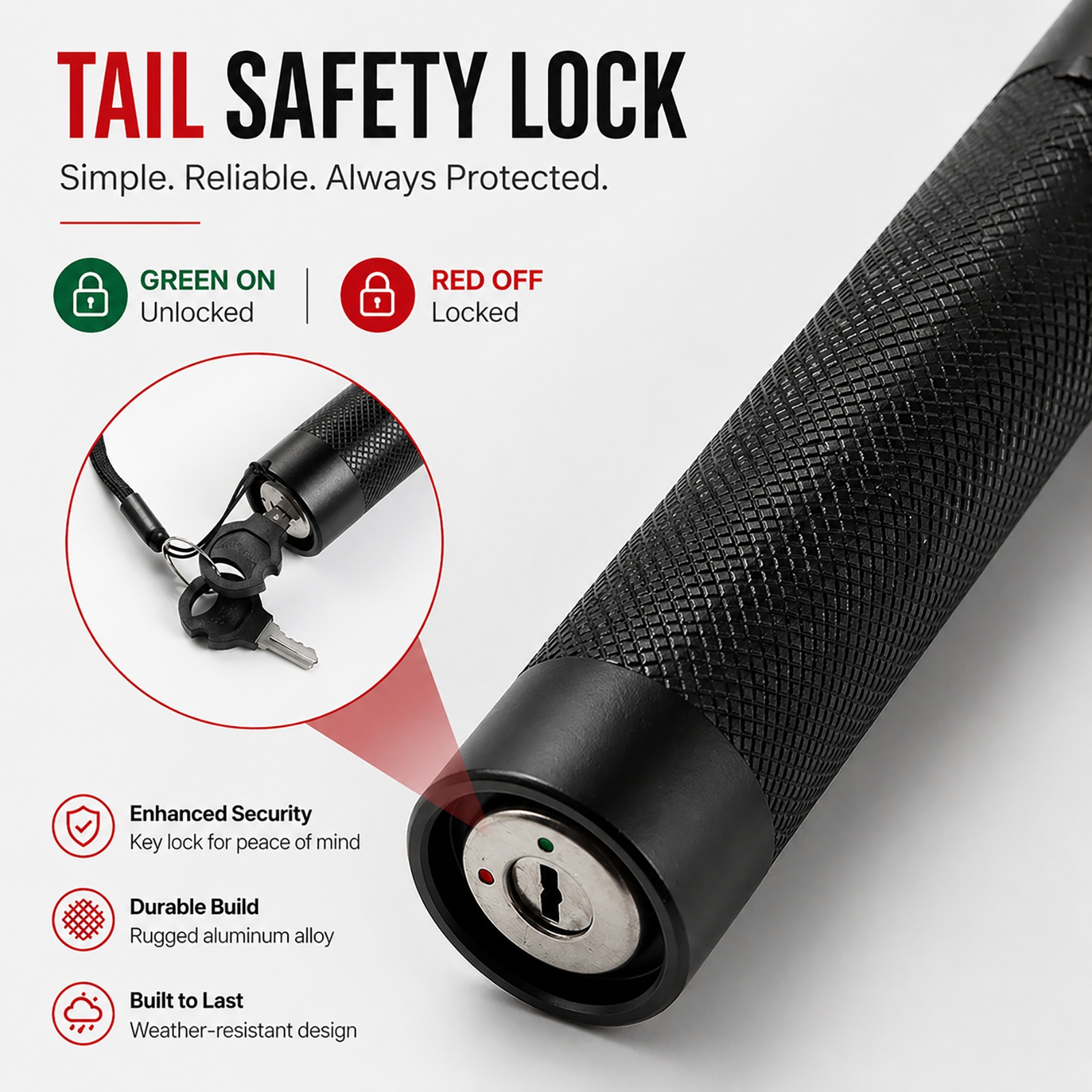 Precision Red Laser with Safety Lock Design