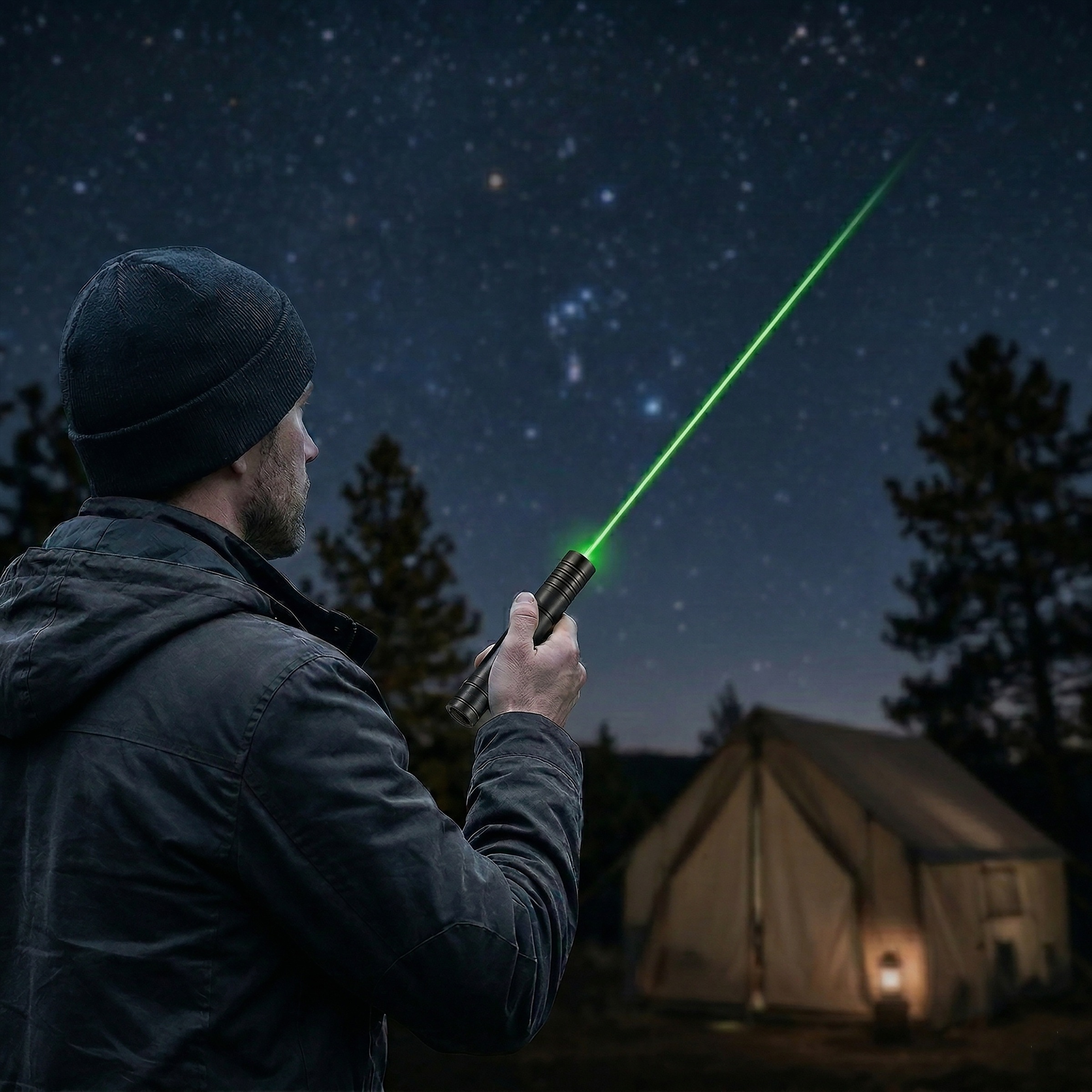 2 Pack High Power Green Laser Pointer with USB Rechargeable