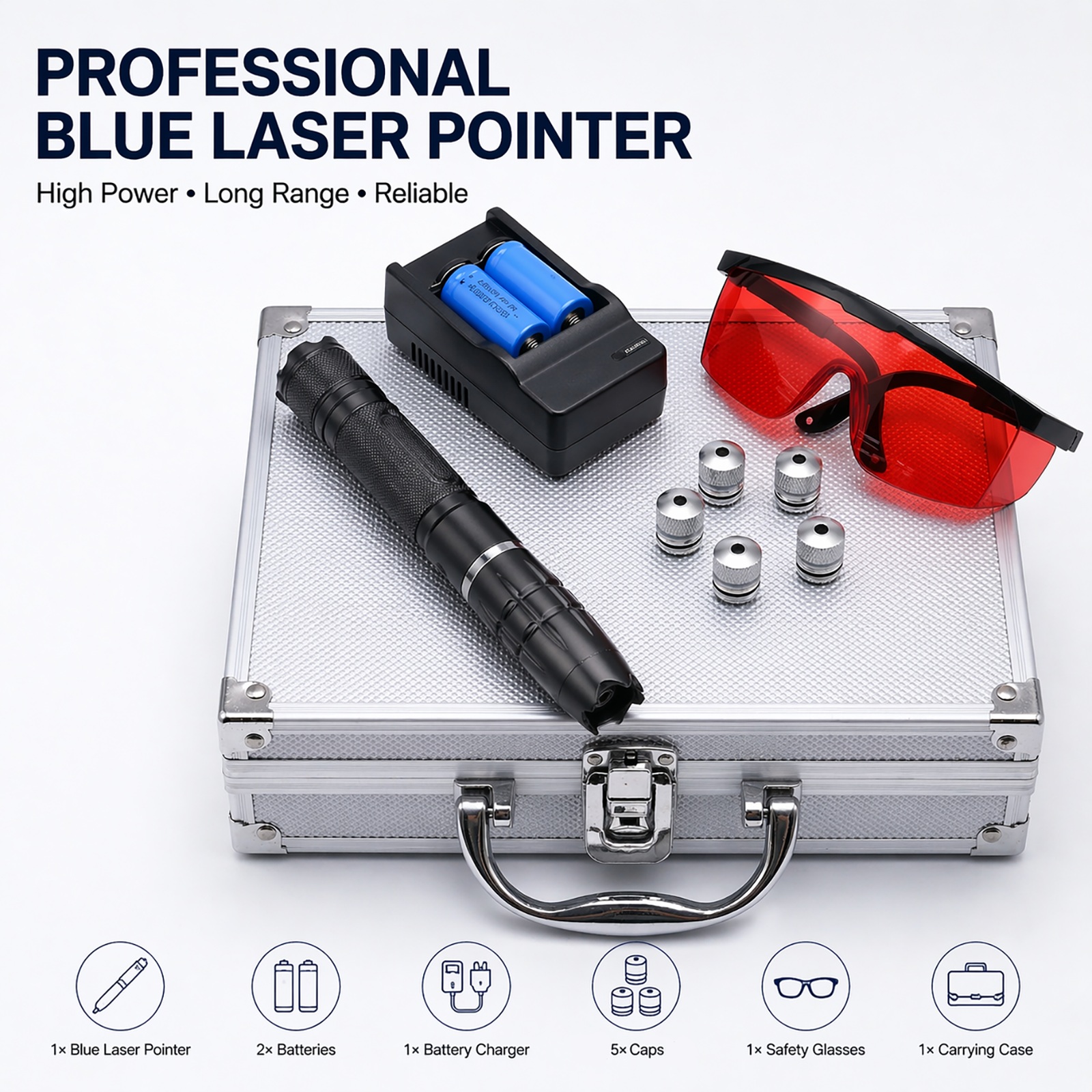 450nm Long-Range Blue Laser Pointer Kit "Titan"