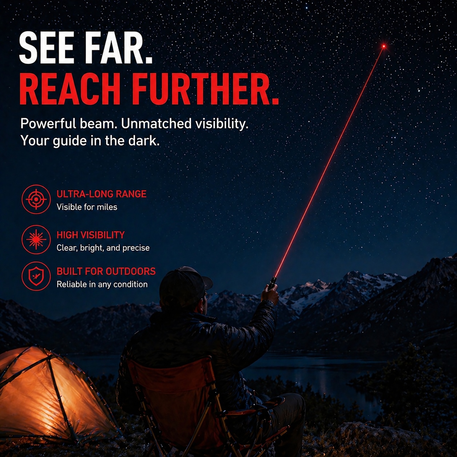 Precision Red Laser with Safety Lock Design