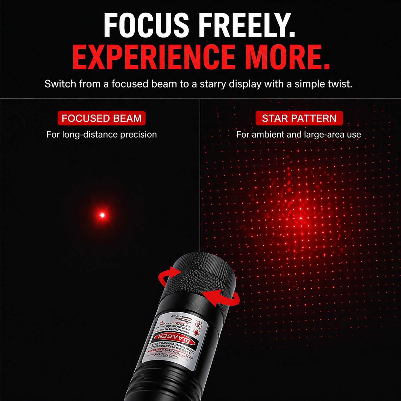 Precision Red Laser with Safety Lock Design